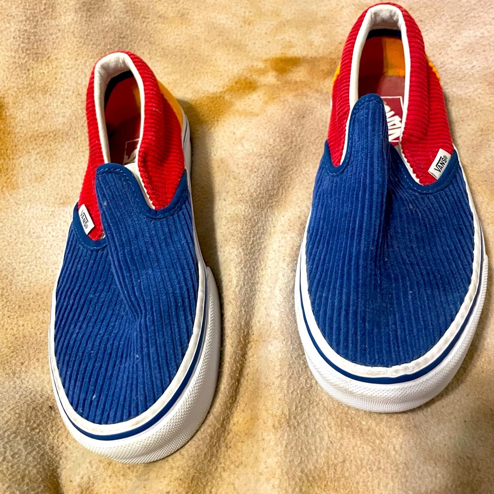 Vans Mens size 5.5 womens 7 Corduroy Slip On Sneakers Multicolor